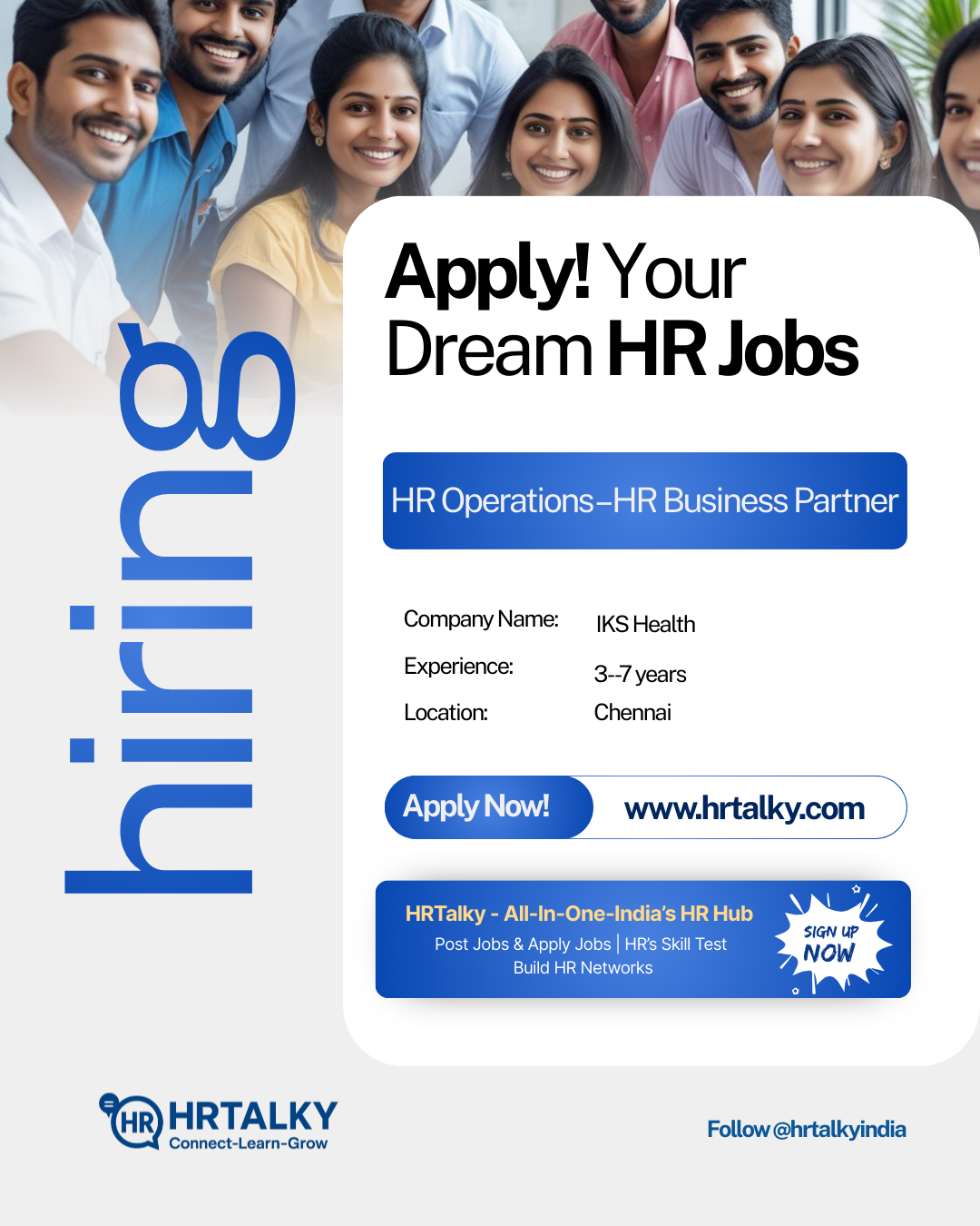 HR Business Partner Job in Chennai | IKS Health | Apply on HRTalky.com