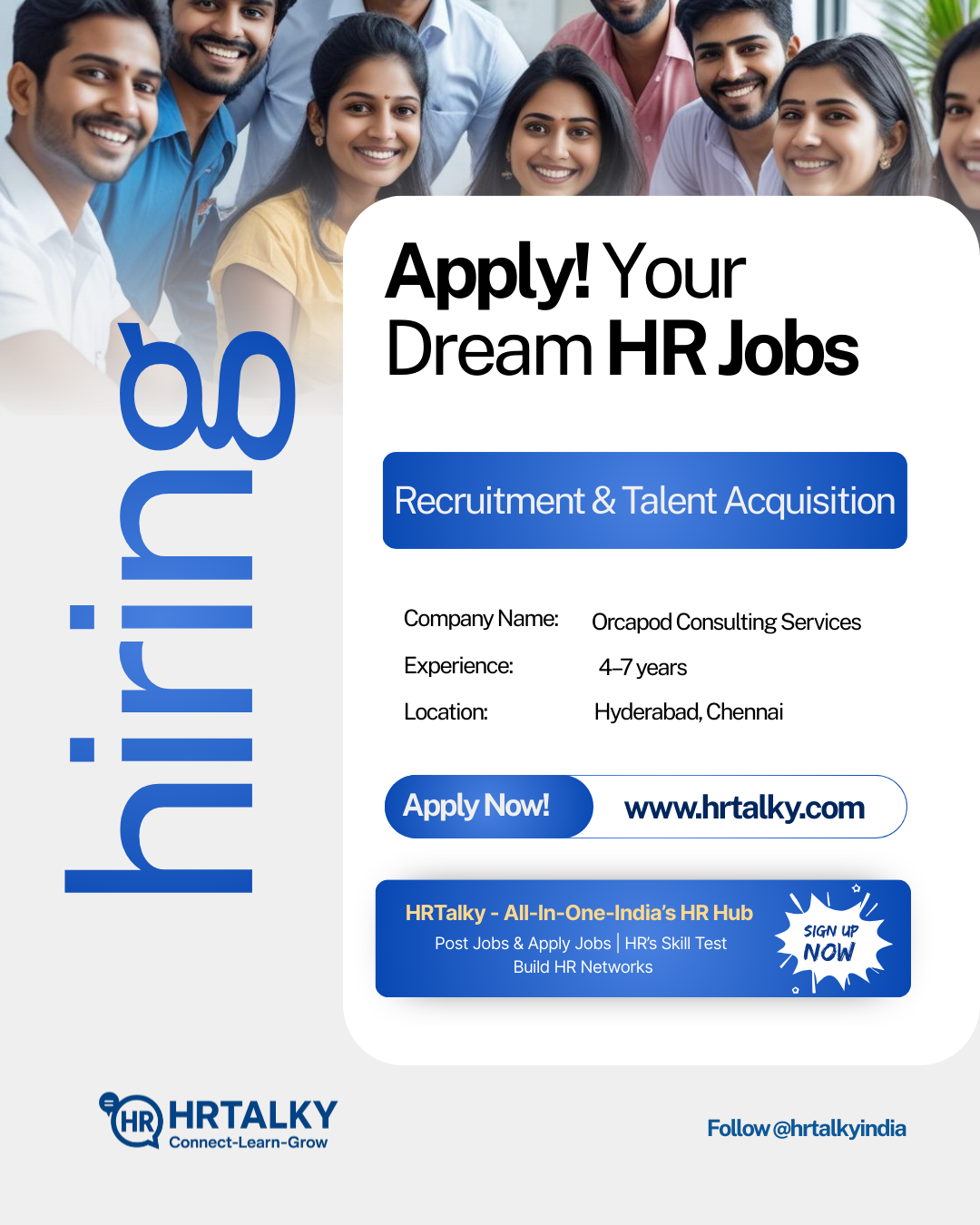 HR Recruitment & Talent Acquisition Job in Chennai | Orcapod Consulting Servi | Apply on HRTalky.com