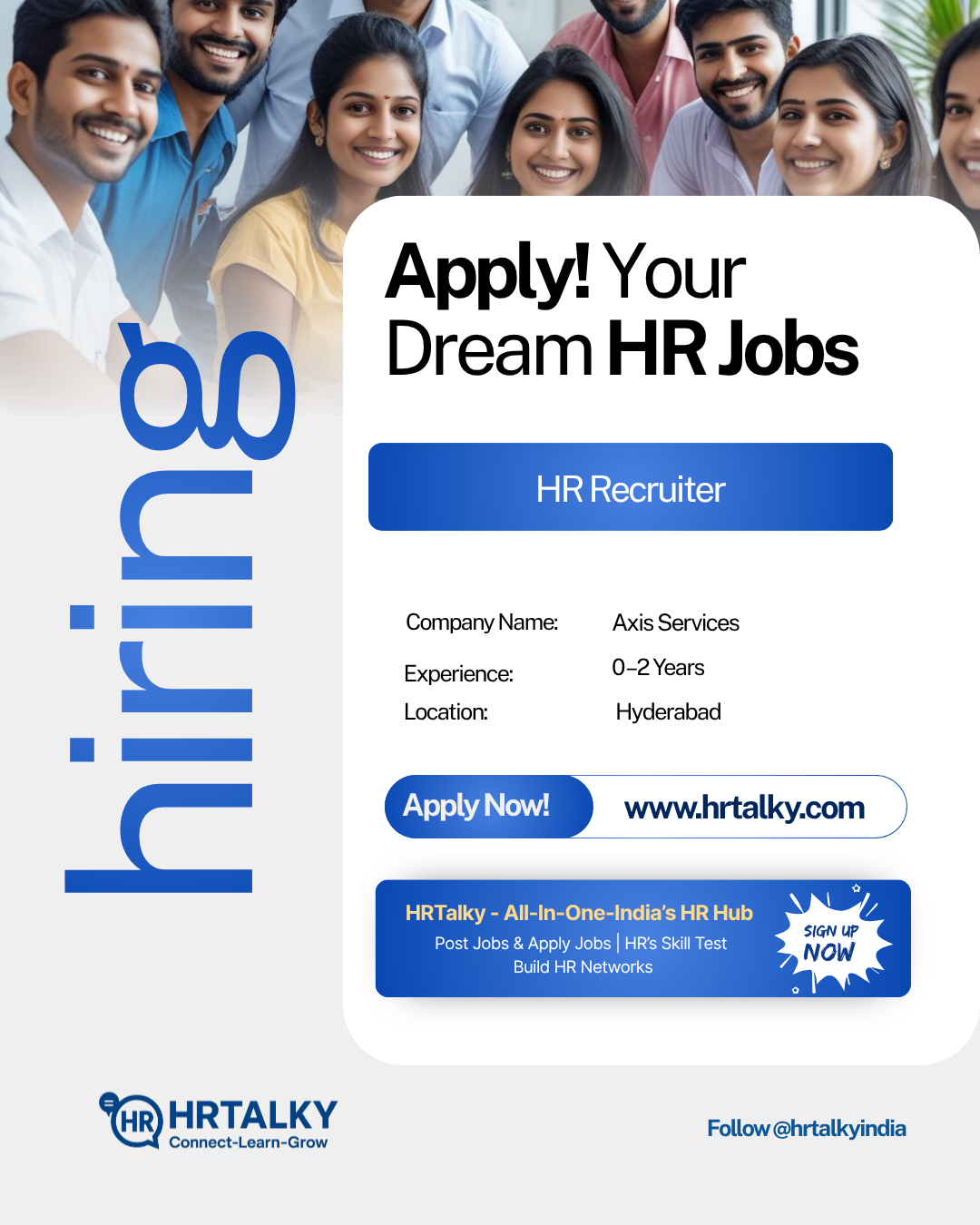 HR Recruiter   | Axis Services  | Apply on HRTalky.com