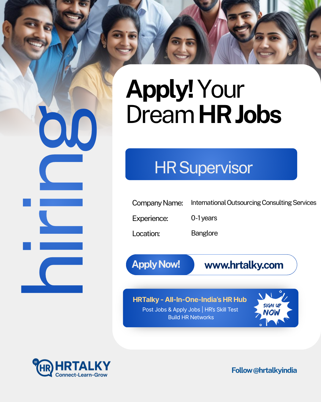 HR Recruiter Job in Bengaluru | International Outsourcing Consulting Service | Apply On HRTalky.com