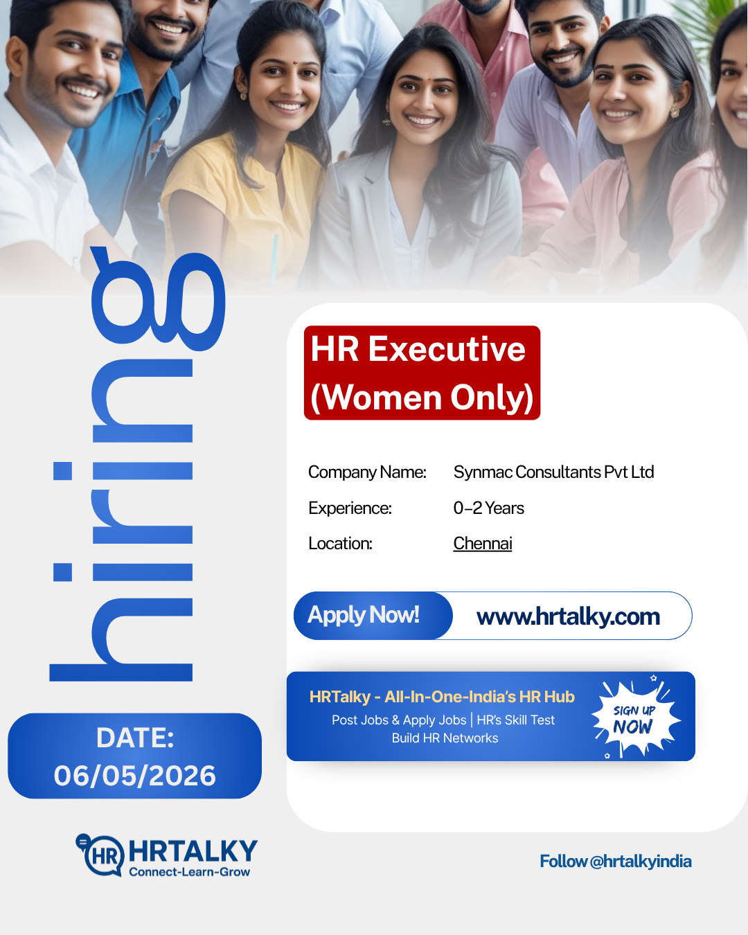 HR Recruiter Job in Chennai | Synmac Consultants Pvt Ltd| Apply on HRTalky.com