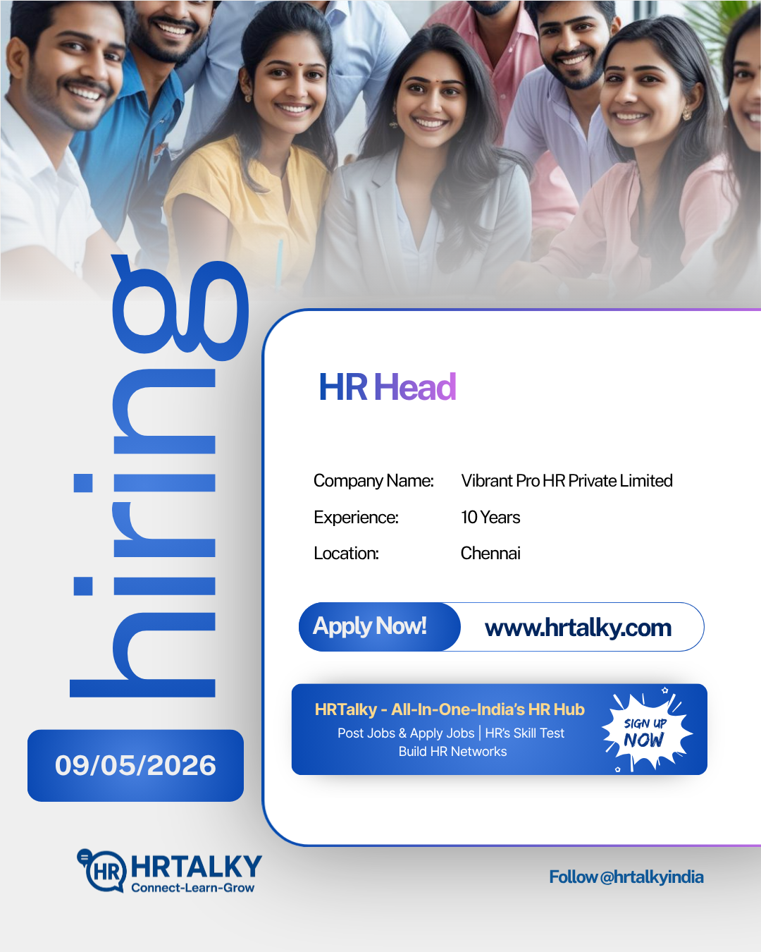 HR Head jobs in chennai| Vibrant Pro HR Private Limited| Apply on hrtalky
