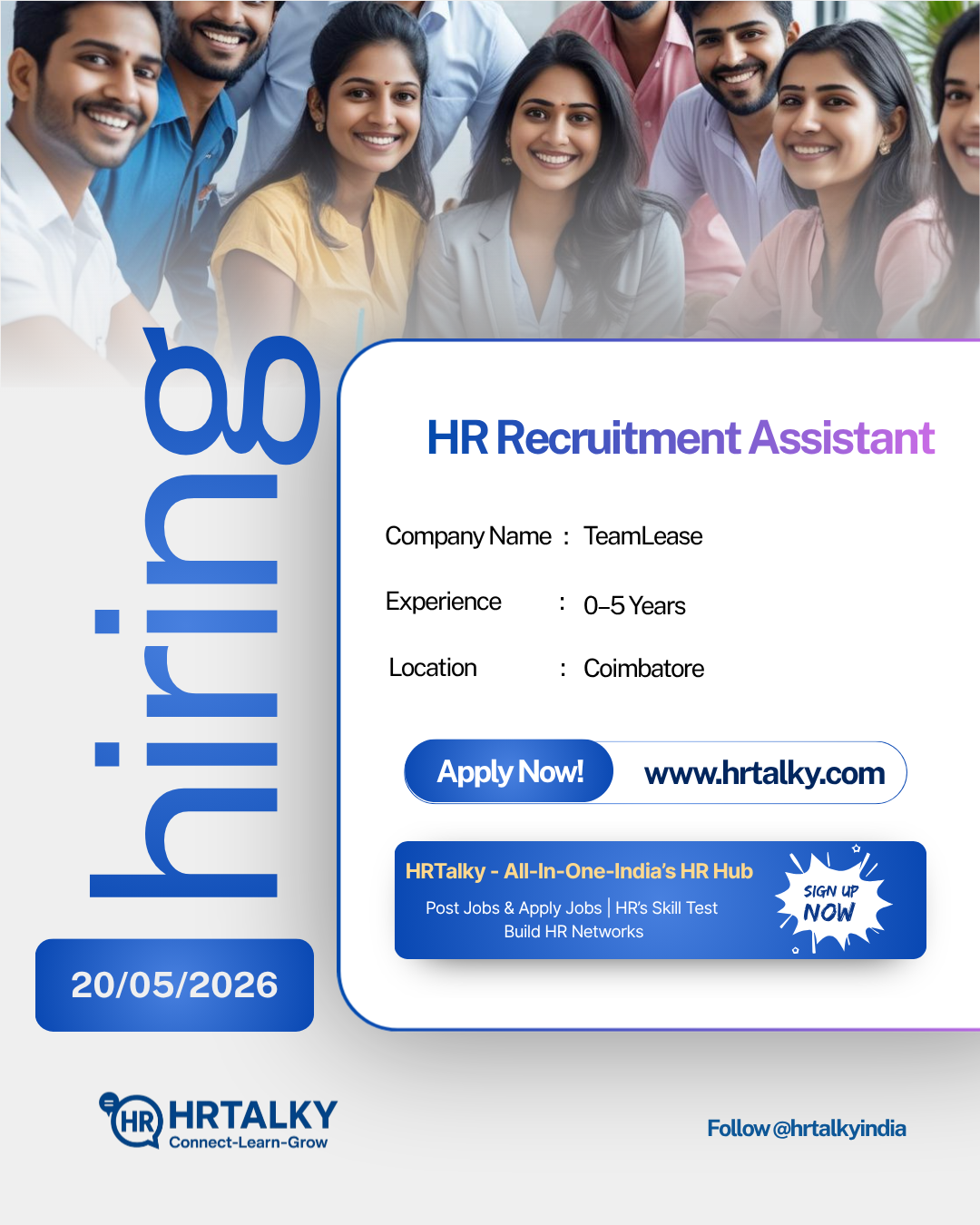 HR Recruiter Job in Chennai | TeamLease| Apply on HRTalky.com