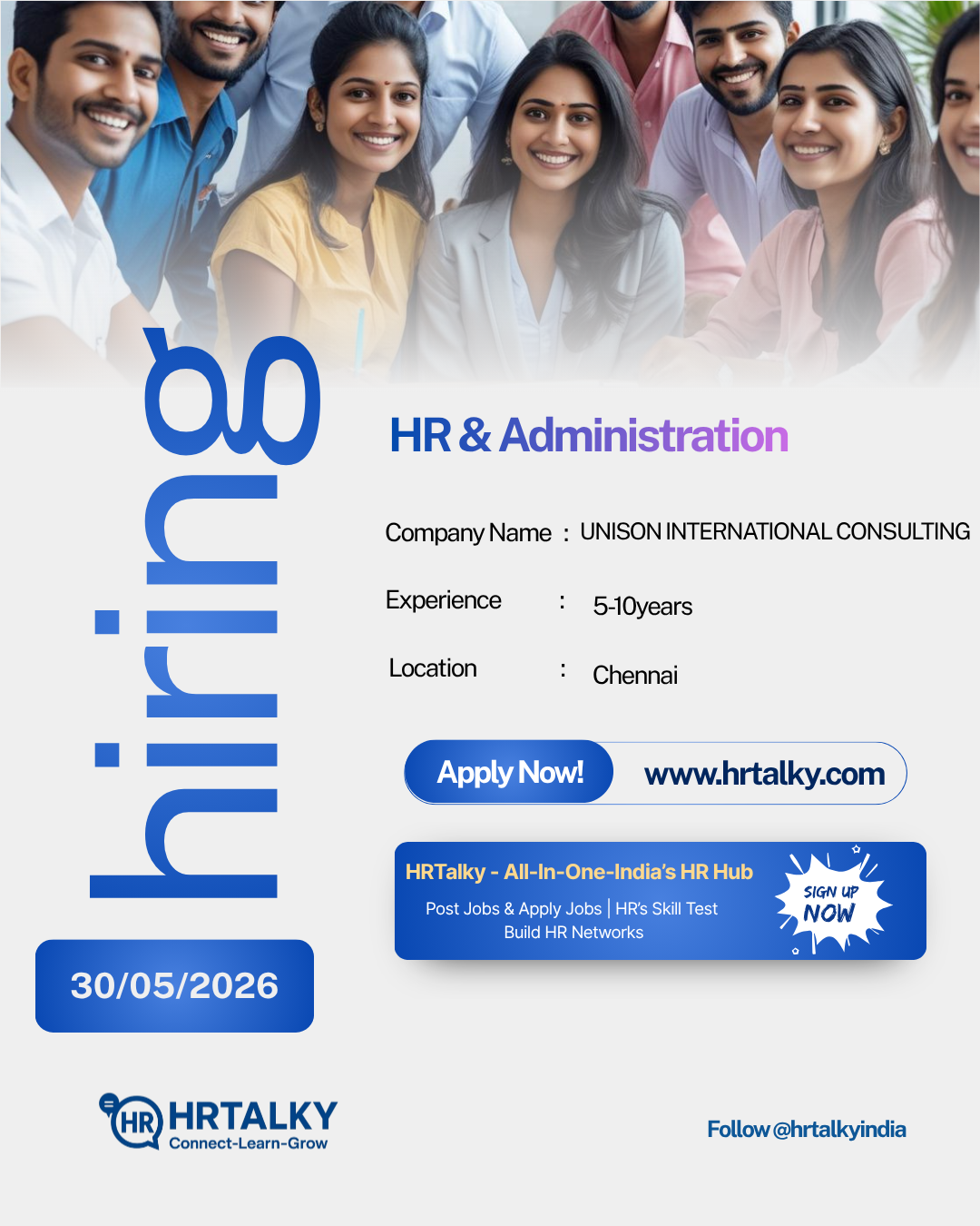HR & Administration Job in chennai | UNISON INTERNATIONAL CONSULTING | Apply on HRTalky 