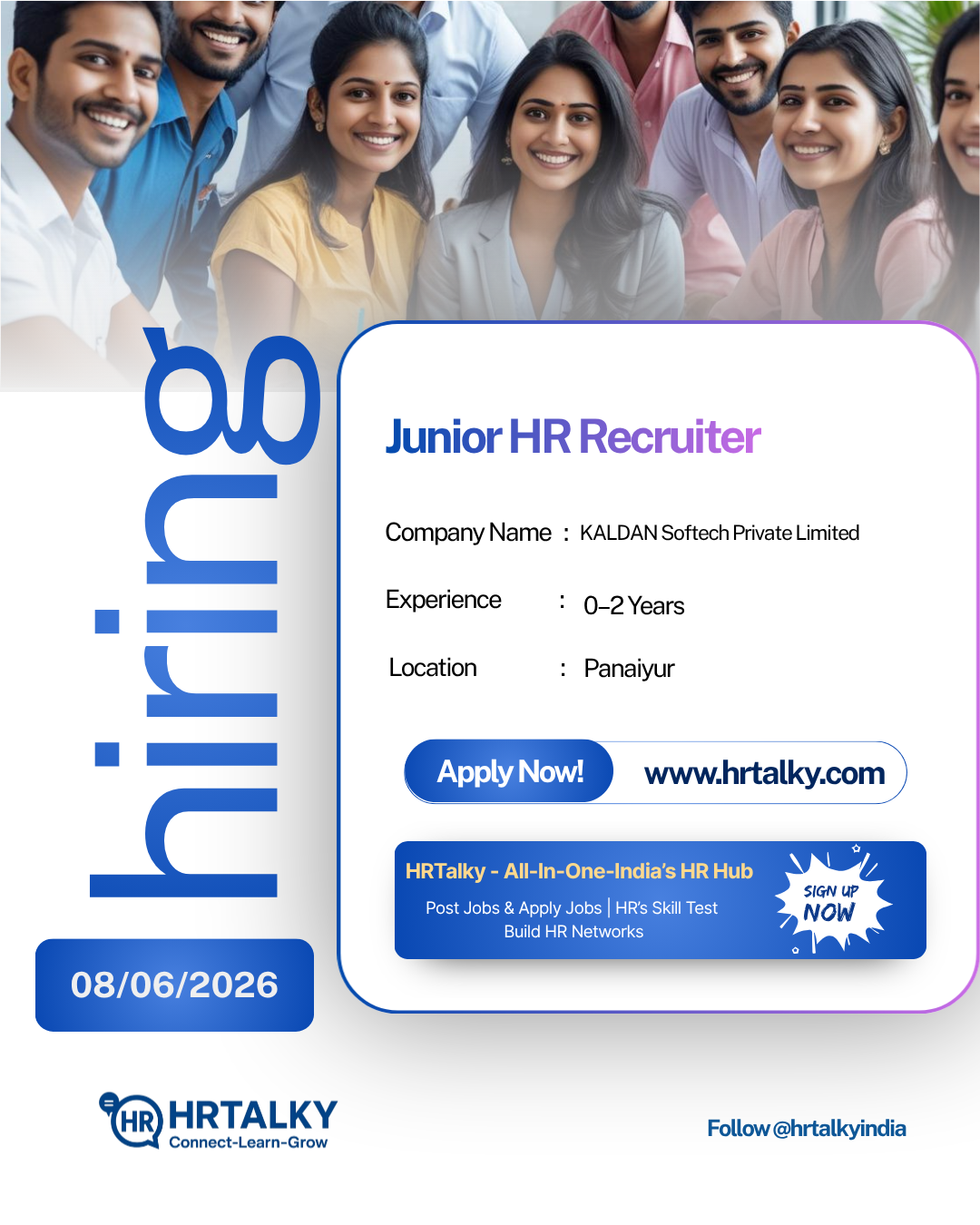 Junior HR Recruiter job in chennai | KALDAN Softech Private Limited | Apply on HRTalky