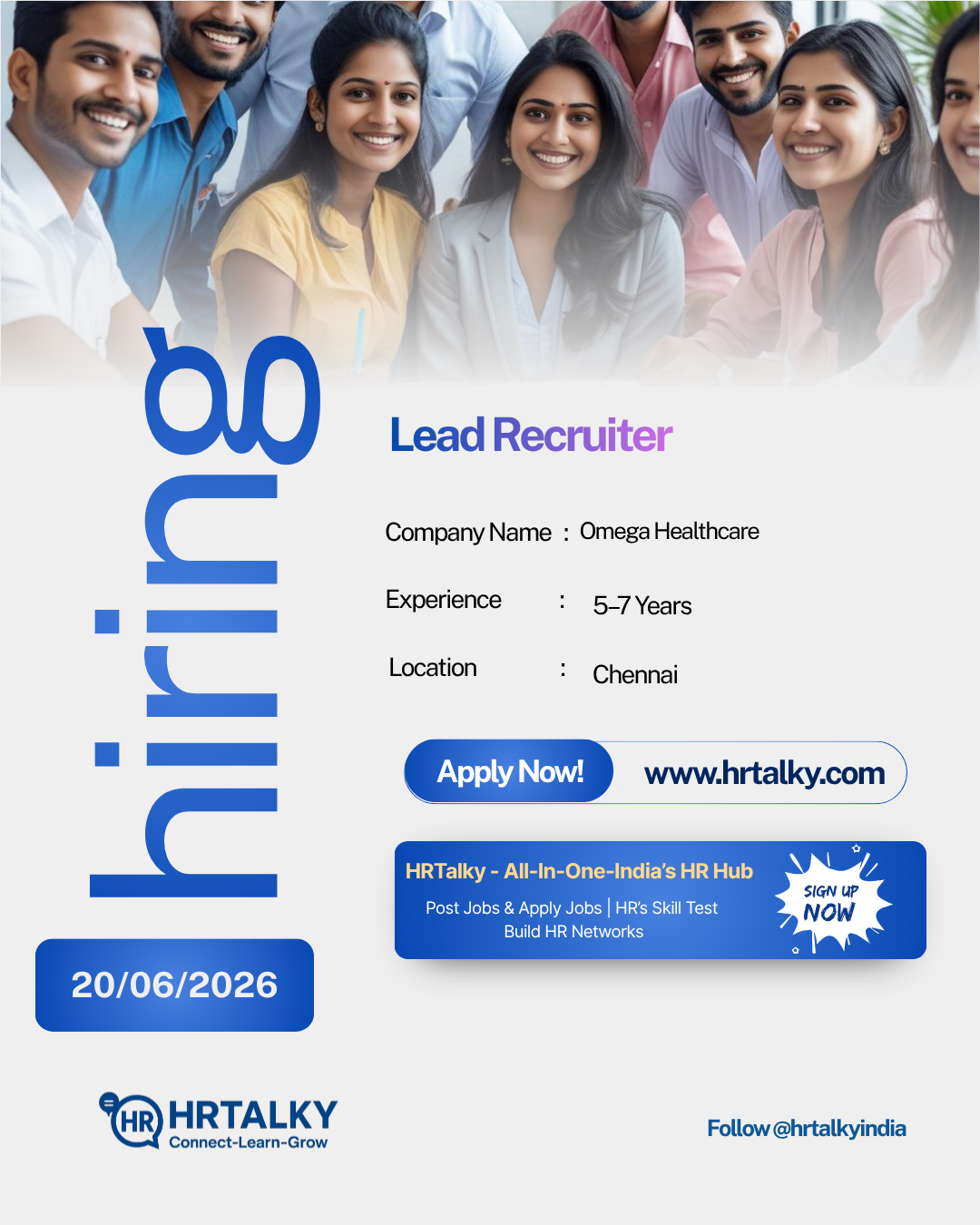Lead Recruiter job in Chennai | Omega Healthcare | Apply on HRTalky