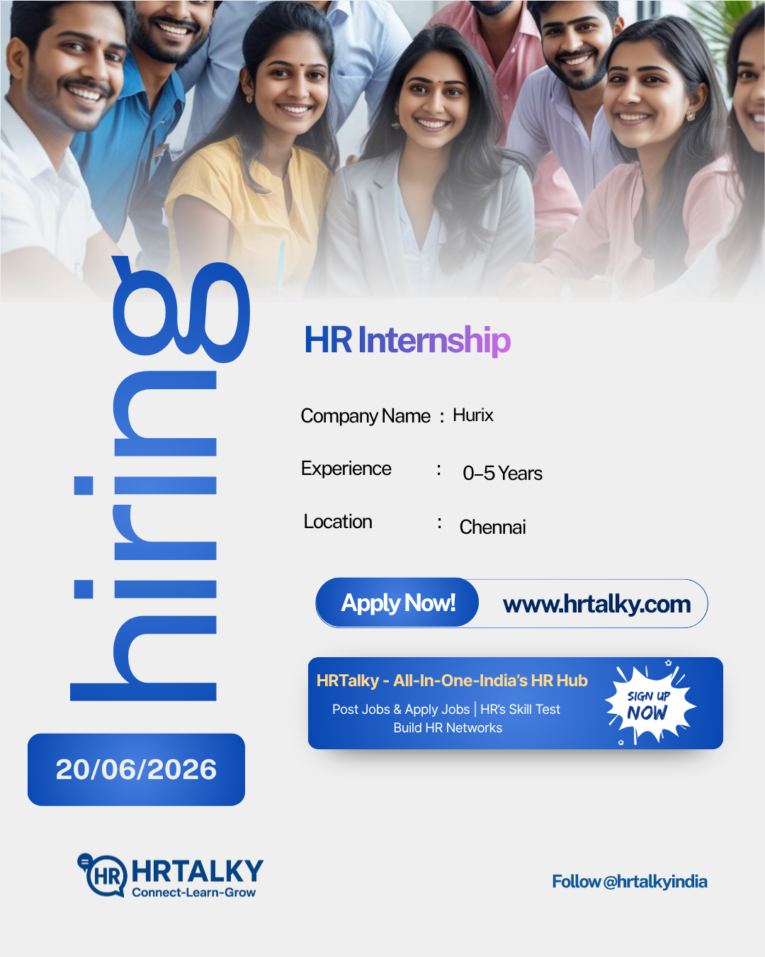 HR Internship job in chennai | Hurix | Apply on HRTalky